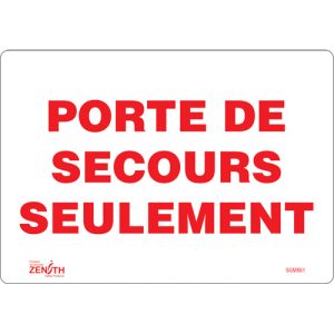 "Porte De Secours" Sign