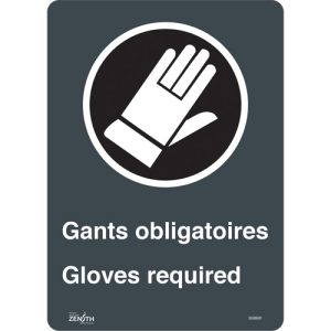 "Gant Obligatoires - Gloves Required" Sign