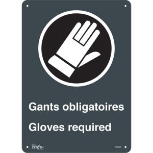 "Gant Obligatoires - Gloves Required" Sign