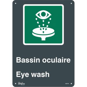 "Bassin Oculaire/Eye Wash" Sign