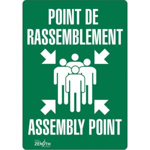 "Point de rassemblement/Assembly Point" Sign
