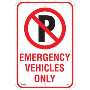 No Parking "Emergency Vehicles Only" Sign