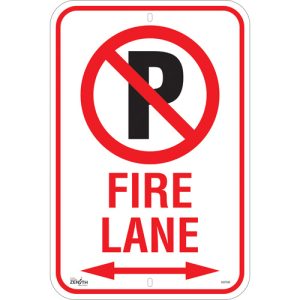 No Parking "Fire Lane" Sign