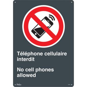 "Téléphone cellulaire interdit /No Cell Phones" Sign