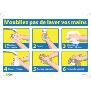 "N'oubliez pas de laver vos mains" Sign