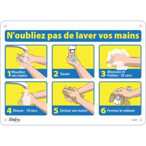 "N'oubliez pas de laver vos mains" Sign